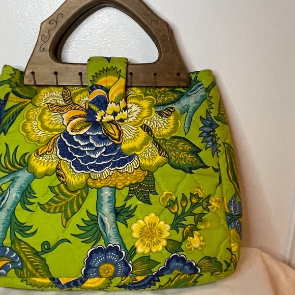 Sixties vintage grandma chic quilted wood handbag - Picture 10 of 13